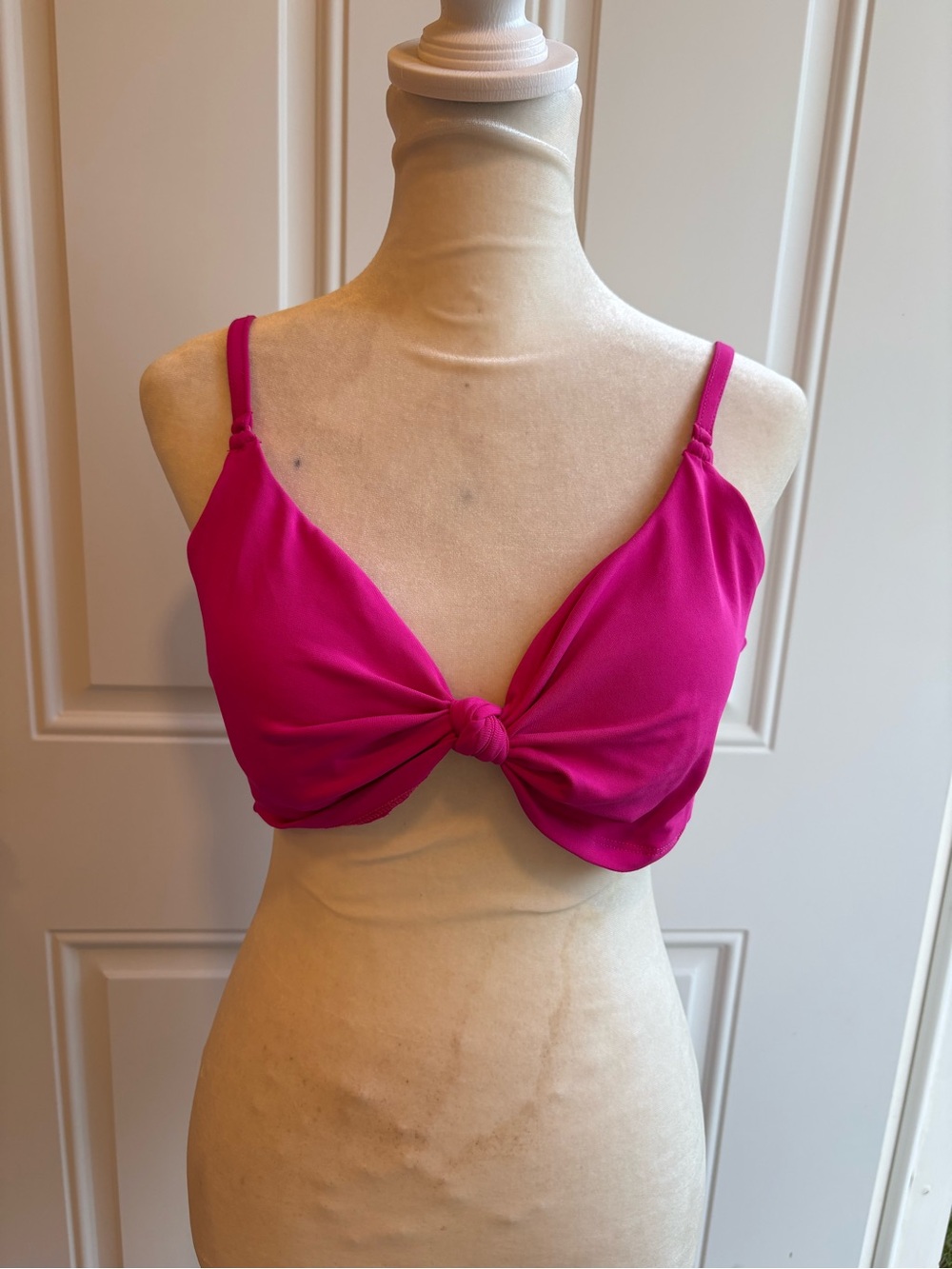 Robin Piccone Hot Pink Knot Front Bikini Top